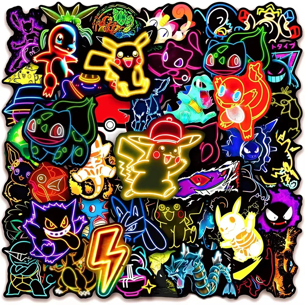 100pcs Neon  Pokémon  Stickers - Handbags ulasan dan harga
