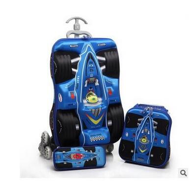 3D Boys Car trolley suitcase C - Foldable Rolling Luggage Bag ulasan dan harga